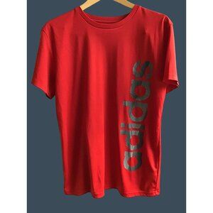 ADIDAS- BOYS SHORT SLEEVE FRONT LOGO GRAPHIC T-SHIRT RED SIZE X- LARGE